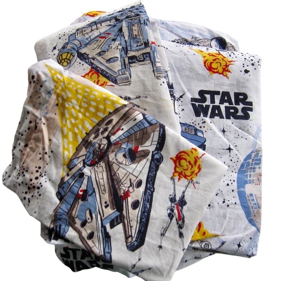 Pottery Barn Star Wars Millennium Falcon Queen Size Sheet Set 4 Piece PBK - Picture 1 of 5